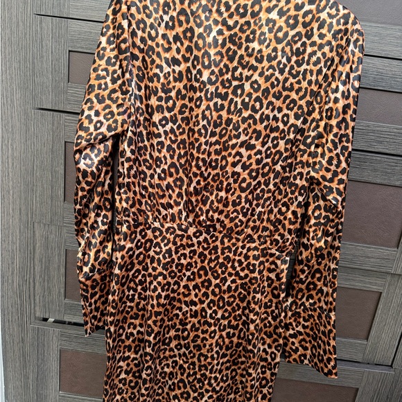 Likely Leopard Print Satin Dress size 4 - Picture 3 of 4